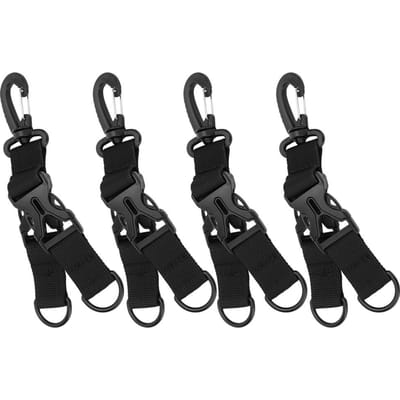 4 Stuks Outdoor Tactiek Nylon Band Rugzak Riem Gesp Multifunctionele Karabiner D-Type black