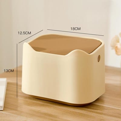Poubelle à litière pour chat Pelle Sac poubelle spécial Compagnon litière pour chat Seau à crottes de chat Artefact de nettoyage des excréments de type poussoir Fournitures 18*13.5*12.5cm beige