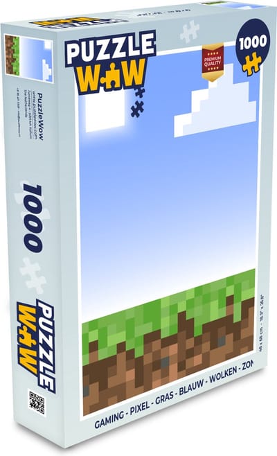 Puzzel Gaming - Pixel - Gamen - Gras - Legpuzzel - Puzzel 1000 stukjes volwassenen