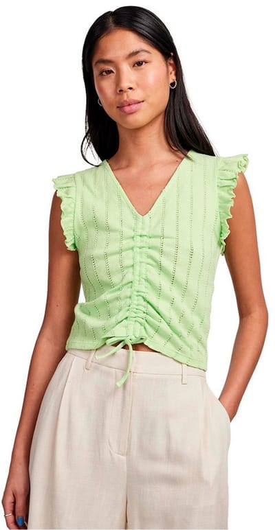 Pieces Loa Mouwloos T-shirt Groen XS Vrouw