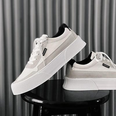 Mode Student Sneakers Heren Designer Casual Schoenen voor Heren Platform Sneakers Joggen Veterschoenen Gevulkaniseerde Tenis Masculino 39 white