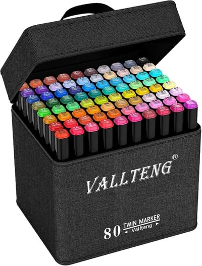 Alcohol Markers - Grafische Marker Pennen - Multicolor - Dubbele Punt voor Kleur en Contour - Watervast - Voor Creatieve Hobby's