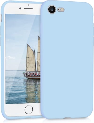 kwmobile telefoonhoesje geschikt voor Apple iPhone SE (2022) / iPhone SE (2020) / iPhone 8 / iPhone 7 - Hoesje voor smartphone - Precisie camera uitsnede - In mat lichtblauw