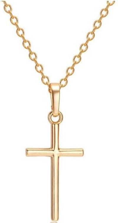 Jumalu ketting choker kruis - goudkleurig