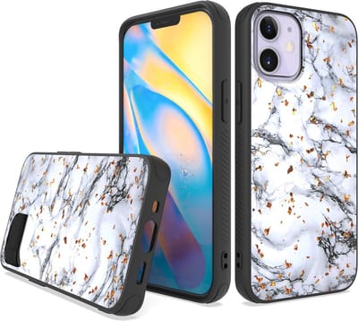 LuxeBass Siliconen hoesje met print geschikt voor Apple iPhone 12 - Marmer White - telefoonhoes - gsm hoes - telefoonhoesje