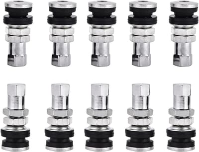 Pack Tyre Valve voor Auto - Truck - Motorfiets - Korte Stengel - Metalen Schroefbanden - Ventielas Set met Stofkap - Auto Ventielen Set Metaal