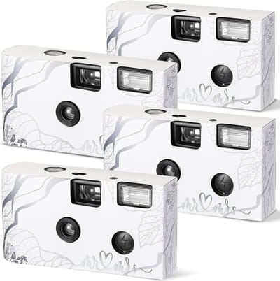Wegwerp Filmcamera's - Eenmalige Camera's - Feestjes Fotograferen - Inclusief Kleurenfilm - Compact Formaat - Wit
