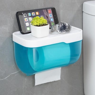 Thuis Badkamer Opbergplank Rek Wandmontage Plastic WC Toiletrolhouder Papier Opbergdoos 22X13X13cm