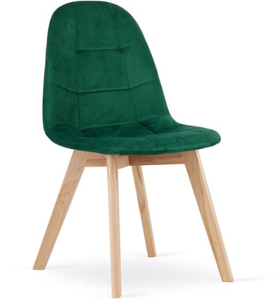 BORA Velvet Design Stoelen – Set van 4 – Donkergroen Fluweel – Scandinavisch Design – Beukenhouten Poten – Max. 120 kg