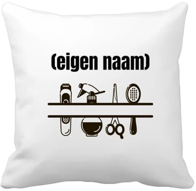 Akyol - kappersmateriaal met eigen naam Kussen hoes - Kapper - barbers - collega's - verjaardag - afscheidscadeau - geschenk - kado - 40 bij 40 cm