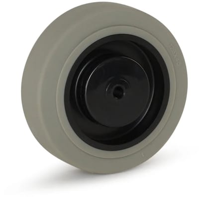 Grijs rubber wiel zwarte behuizing - 125mm - 180kg