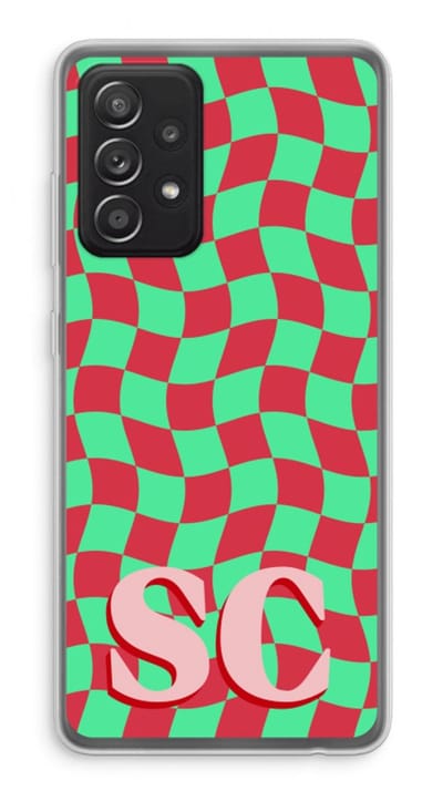 Gepersonaliseerd - Case Company® - Hoesje geschikt voor Samsung Galaxy A52s 5G hoesje - Grid Monogram - Soft Cover Telefoonhoesje - Bescherming aan alle Kanten en Schermrand