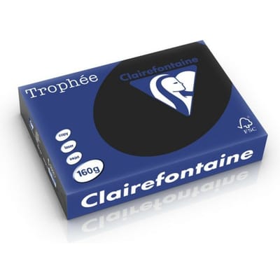 Clairefontaine Trophée Pastel, gekleurd papier, A4, 160 g, 250 vel, zwart