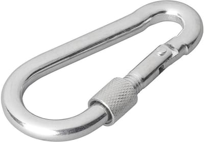 ProPlus Karabijnhaak met schroefsluiting - metaal - 8 x 80 mm - chroom