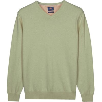 Baileys – Heren Trui – V-hals Pullover – Pima Katoen - Misty Green – 618100-725