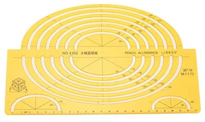 Architectonisch sjabloon voor nauwkeurig tekenen met geometrische vormen