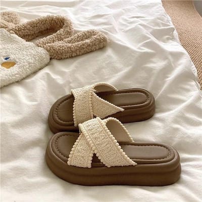 Dames Sleehak Slippers Platform Teenslippers Zacht Comfortabel Casual Schoenen met Dikke Zool Buitenshuis Strand Sandalen Dames Slides 36