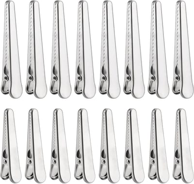 16-delige RVS Sluiting Clips voor Tassen, Krokodillen Clasp Clips in 2 Maten, Multifunctionele Bag Clips voor Voedsel, Koffie en Brood