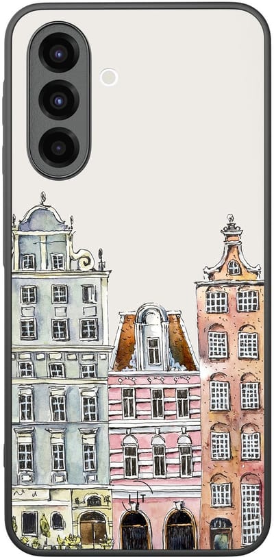 Leuke Telefoonhoesjes - Hoesje geschikt voor Samsung Galaxy A26 - Grachtenpandjes - Backcover zwart - Print / Illustratie - Multi