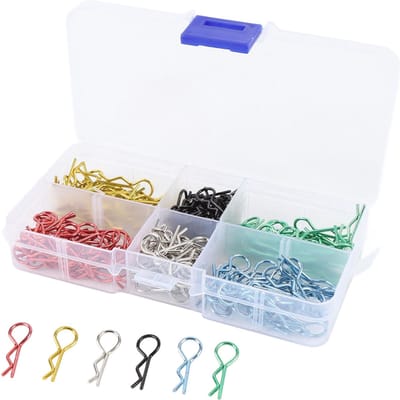 180 stuks RC Auto Body Clips Kleurrijk Anti-Vervorming Metaal RC Auto R-vormige Pinnen Set voor 110 112 RC