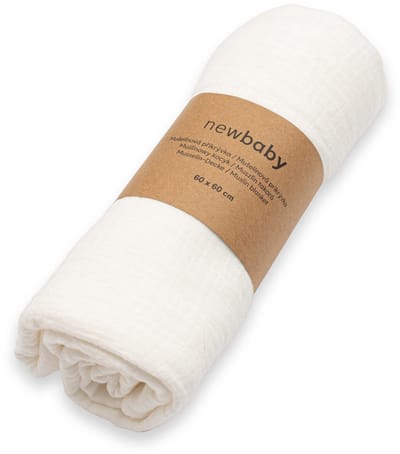 New Baby mousseline deken 60x60 cm wit - Babydeken