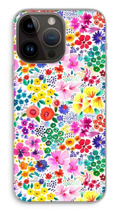 Case Company® - Hoesje geschikt voor iPhone 14 Pro Max hoesje - Little Flowers - Soft Cover Telefoonhoesje - Bescherming aan alle Kanten en Schermrand