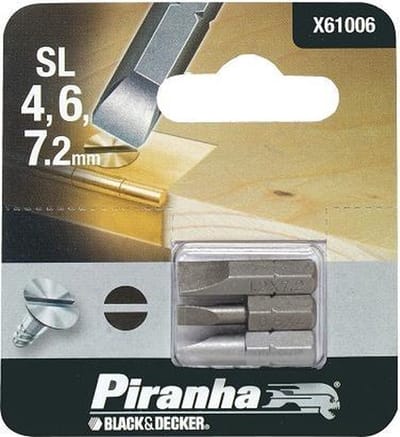 Piranha schroefbitset X61006 SL4/6/7,2 (3 stuks) 25mm