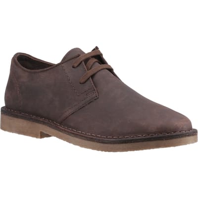 Hush Puppies Scout Leren Heren Veterschoenen in Waxy Bruin