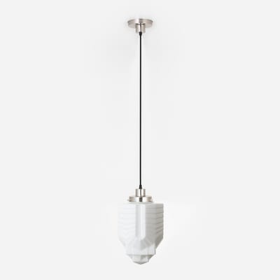 Hanglamp aan snoer ''Chrysler'' 20's Matnikkel - Art Deco Trade
