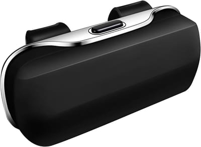 Autozonnebrilhouder - Universele Brillenhouder voor Zonneklep - Luxe Opbergrek met Krasbestendige Voering - Compact Auto Interieur Accessoire - Zwart