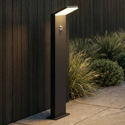 Lucande - Padverlichting, zuillampen - 1licht - aluminium, kunststof - H: 60 cm - grafietgrijs, wit - Inclusief lichtbron