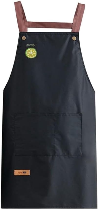 Verstelbaar Waterdicht Keukenschort voor Dames en Heren - H-Back-Stijl met 2 Zakken - BBQ en Kookschort in Zwart