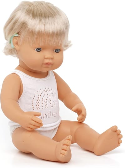 Europese Babypop met Luisterapparaat - 38 cm - Wit - Geschikt voor Meisjes