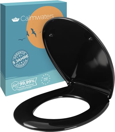 Calmwaters Original - WC-bril - Zwart - Duroplast - Softclose - Afneembaar