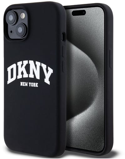 DKNY Silicone Arch Logo Back Case (MagSafe Compatible) - Geschikt voor Apple iPhone 14 (6.1") - Zwart