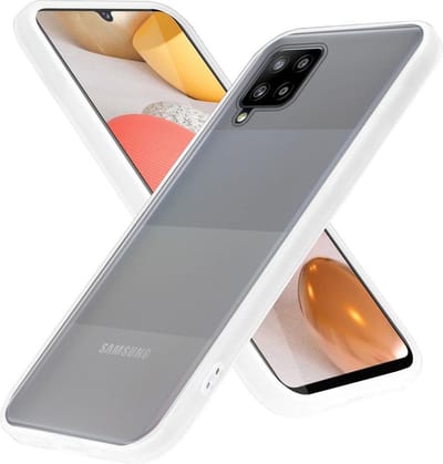Cadorabo Hoesje geschikt voor Samsung Galaxy A42 5G / M42 5G in Mat Transparant - Hybride beschermhoes met TPU siliconen Case Cover binnenkant en matte plastic achterkant