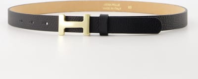 Teatro riem - Hera Small - genuine leer - Classic Grain - Riem met gesp - Zwart - Goudkleurig - size 105