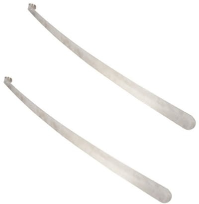 Lifetime Schoenlepel - 2x - lang - metaal - 79 cm - schoentrekker / schoenlepel RVS