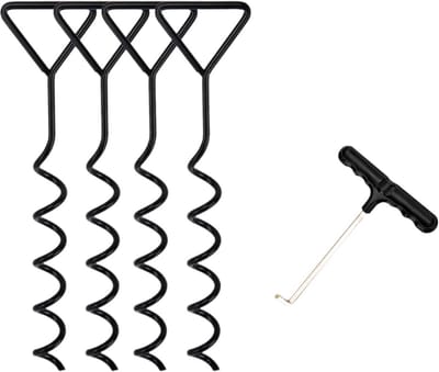 Set van 4 Sterke Spiraalgrondankers voor Trampoline en Tent - 40 cm