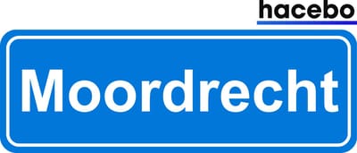 Hacebo - Plaatsnaam Sticker - 29x10 CM - Moordrecht sticker - Verkeersborden sticker - grappige cadeaus - Moordrecht