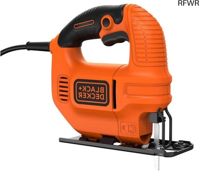 RFWR® Elektrische compacte decoupeerzaag 400 W voor hout, metaal en kunststof met verstekzaag en verstelbare voetplaat