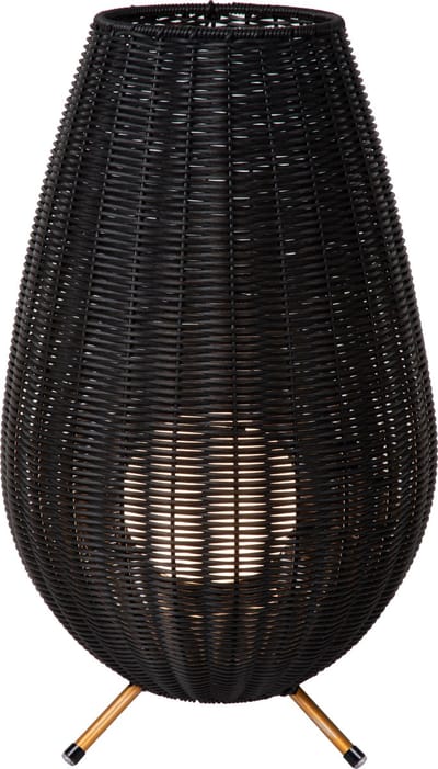 Lucide COLIN IP44 - Oplaadbare Tafellamp Binnen/Buiten - Accu/Batterij - LED 3 StepDim - 1x3W 3000K - IP44 - Zwart