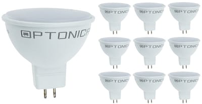 Optonica LED Spot GU5.3 MR16 - 5W (vervangt 35W) - 400lm - 4500K Neutraal Wit - 12V - Ø50mm - Energiezuinig - 10 stuks