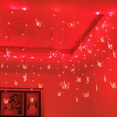 Lichtgevend Vlinder Gordijn - 4 Meter - Rood