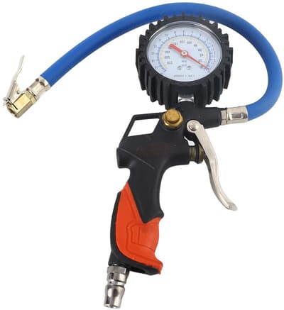 Bandenpomp met Manometer - Bandenmeter Bandenspanner - Bandenspanning Controleren - In Olie Ondergedompelde Wijzer - 0-16 Bar - null
