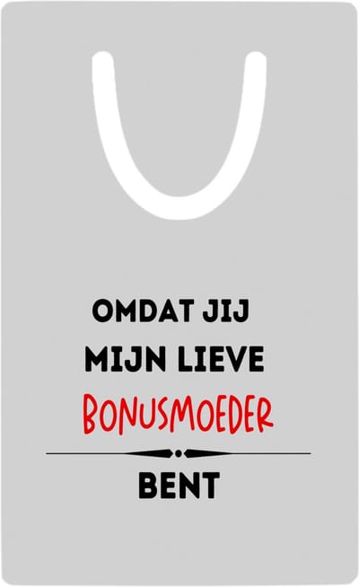 Hacebo® - omdat jij mijn lieve bonusmoeder bent metalen boekenlegger - Moeder - de liefste bonusmoeder - Moeder cadeautjes - moederdag - verjaardag - geschenk - kado Bladwijzer boekenleggers - 7.6 cm x 5cm