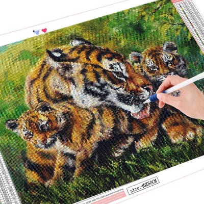 Diamond Painting Kit Tiger Full Drill Diamond Borduren Cross Stitch Animal Display Strass Picture Home Decor Full Square 20X30CM