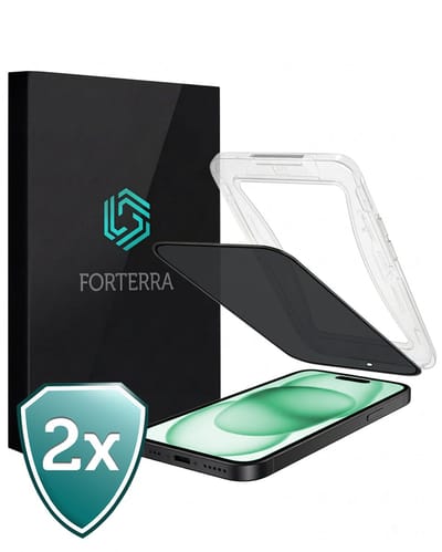 Anti-Gluren Screenprotector 2 Stuks - Geschikt voor Apple iPhone 15 - Met Installatie Kit - Privacy - Beschermglas - Flexibel Glas - Tempered Glass - Screen Protector