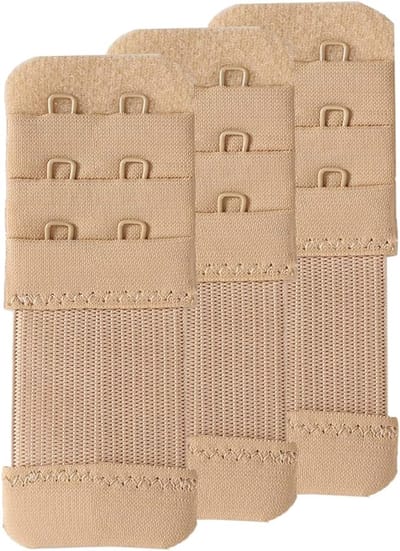 Bh-verlengbandje, elastisch bh-verlengbandje, vergroot comfortabel de bewegingsvrijheid van de bh, gemakkelijk te gebruiken, 2 haakjes met een tussenafstand van 1,3 cm, abrikooskleur.