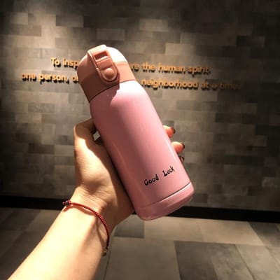 Schattige Mini Thermosfles met Creatief Buikje, Draagbare en Zakformaat Waterfles, Ideaal Cadeau voor Kinderen 360ml brown